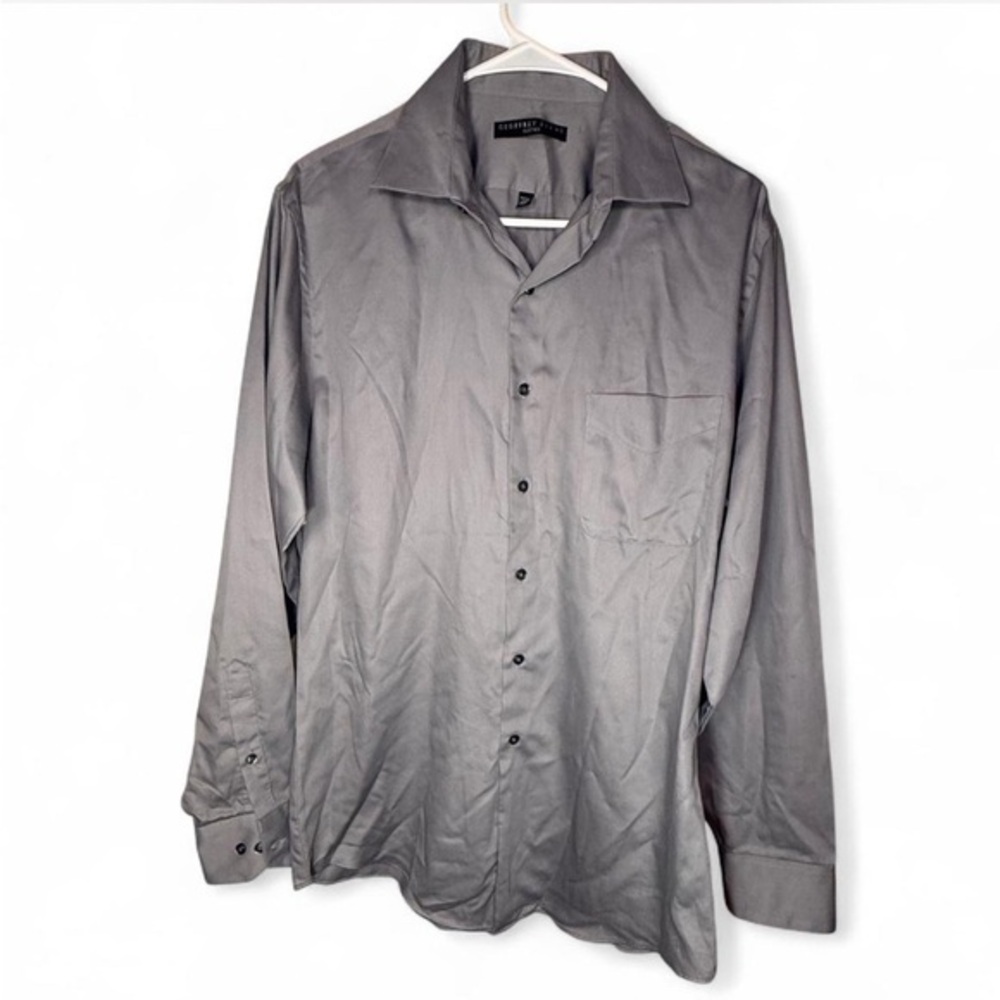 Geoffrey Beene Gray Casual Button Down Shirt